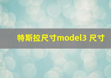 特斯拉尺寸model3 尺寸